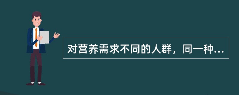 对营养需求不同的人群，同一种食物可以有不同的能量（或营养素）密度值。（　　）