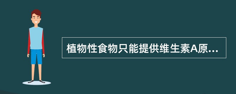 植物性食物只能提供维生素A原——胡萝卜素。（　　）