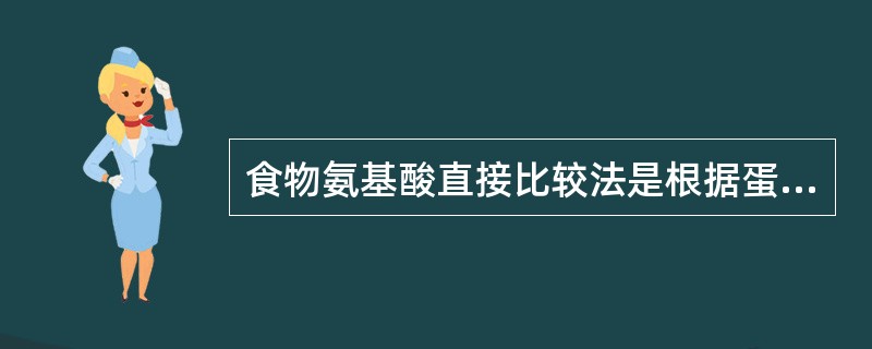 食物氨基酸直接比较法是根据蛋白质中必需氨基酸的含量，以含量最少的（　　）为1计算出其他氨基酸的相应比值，以此来判断食物的氨基酸比例是否适合人体需要。