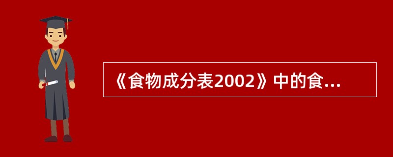 《食物成分表2002》中的食物编码有6位，对其含义描述正确的是（　　）。