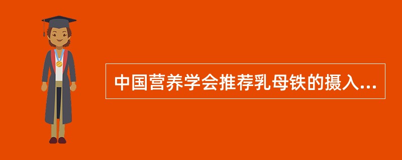 中国营养学会推荐乳母铁的摄入量比非孕妇女增加（）mg/日。