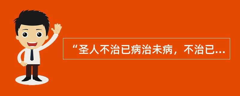 “圣人不治已病治未病，不治已乱治未乱，此之谓也。夫病已成而后药之，乱已成而后治之，譬犹渴而穿并，斗而铸锥，不亦晚乎”这段话摘自（）