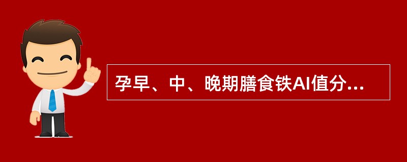 孕早、中、晚期膳食铁AI值分别为（）mg/d。