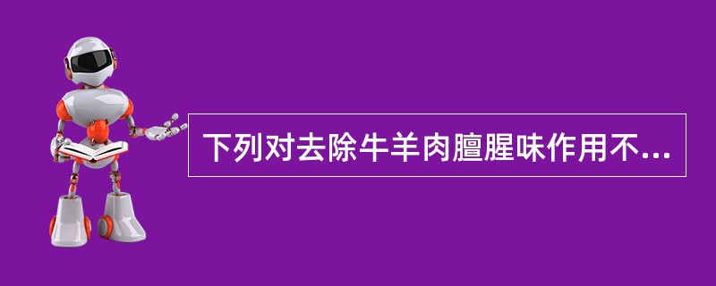 下列对去除牛羊肉膻腥味作用不大的烹调加工方法是（）。