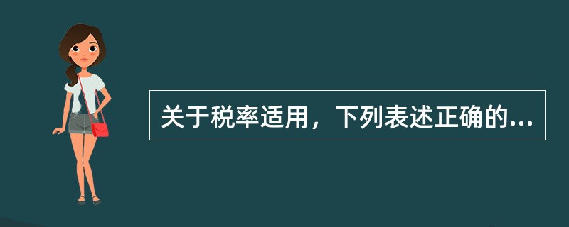 关于税率适用，下列表述正确的是：()