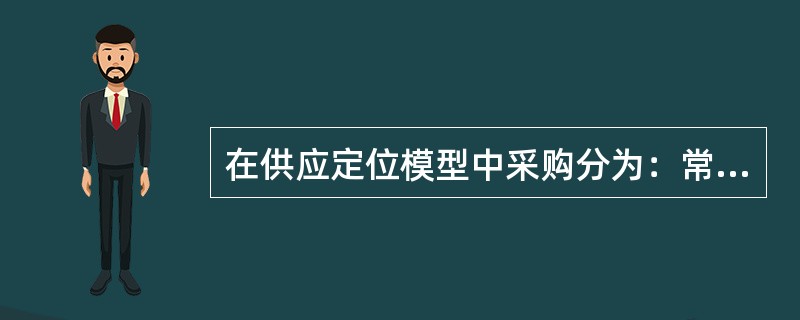在供应定位模型中采购分为：常规类、杠杆类、瓶颈类和关键类。（　　）