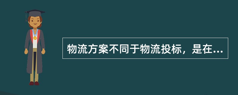 物流方案不同于物流投标，是在签订合同之后根据客户物流量、物流绩效等调研基础上设计出来的。（　　）