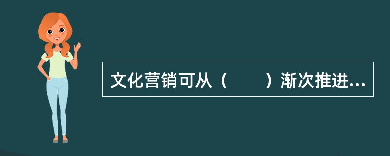 文化营销可从（　　）渐次推进和展开。