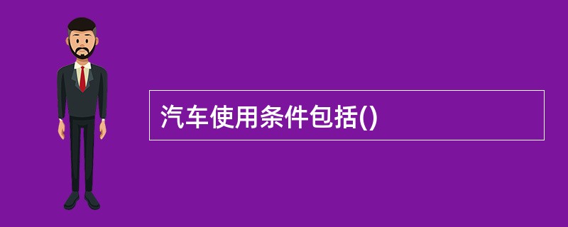 汽车使用条件包括()