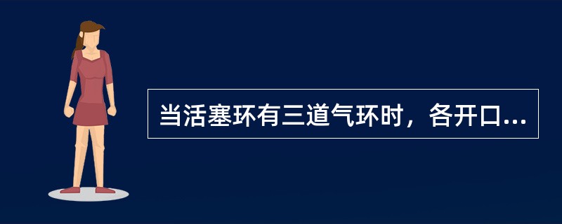 当活塞环有三道气环时，各开口应相互错开()。