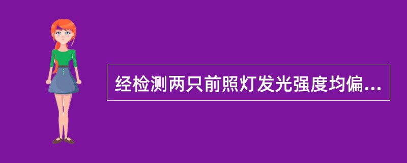经检测两只前照灯发光强度均偏低，其主要原因()。