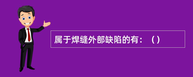 属于焊缝外部缺陷的有：（）