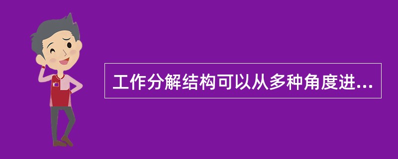 工作分解结构可以从多种角度进行，其中不包括（　　）。