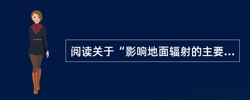 阅读关于“影响地面辐射的主要因素”的图文资料，按要求完成教学设计任务。<br />材料一《普通高中地理课程标准(实验)》的内容标准要求：“运用图表说明大气受热的过程。”<br /&g