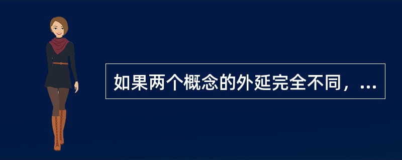 如果两个概念的外延完全不同，而且它们的外延之和小于其属概念的外延，则这两个概念之间的关系是()