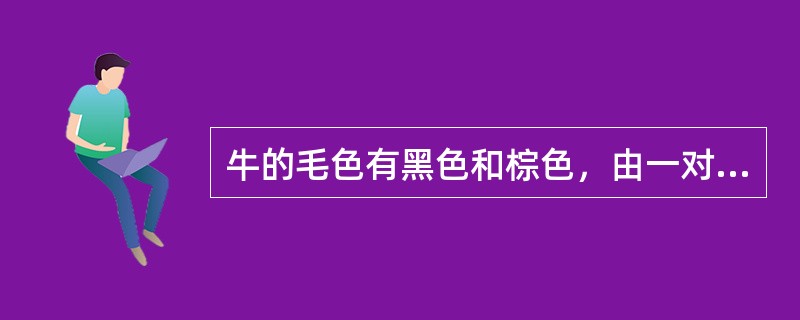 牛的毛色有黑色和棕色，由一对等位基因控制。如果两头黑牛交配产下一头棕色子牛。问题：<br />(1)牛的毛色中__________色是显性性状。若用B与b表示牛毛色的显性基因和隐性基因，上
