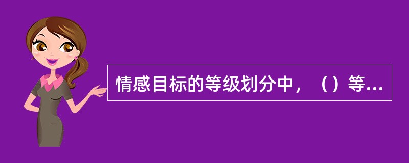 情感目标的等级划分中，（）等级的价值内化水平最高。