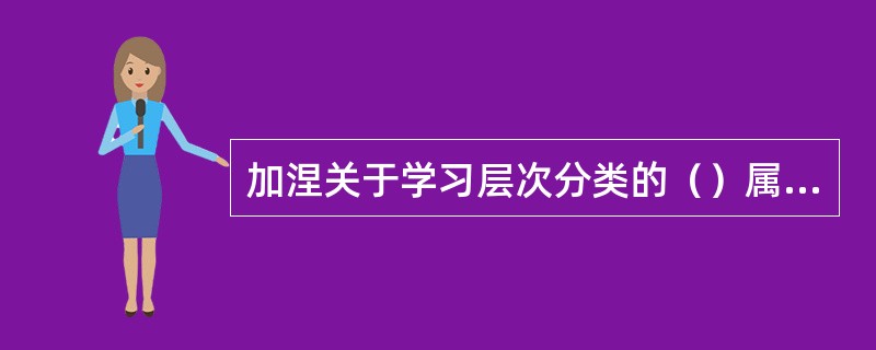 加涅关于学习层次分类的（）属于巴甫洛夫的经典条件反射。