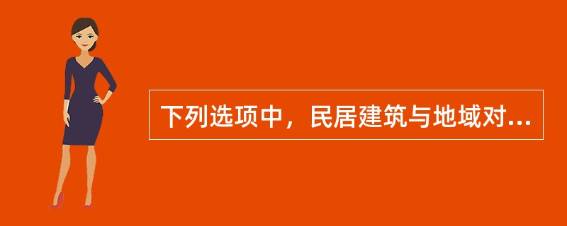 下列选项中，民居建筑与地域对应不正确的是()。