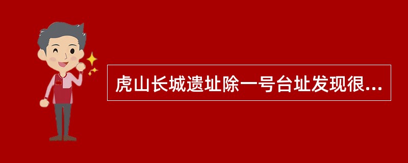 虎山长城遗址除一号台址发现很少的残砖之外，其他地方均没有发现城砖。虎山村及附近村庄也没有从长城上拆下城砖用于民房建筑的情况，由此可以推测，虎山长城用砖是极少的。<br />上述推测还需要隐