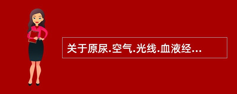 关于原尿.空气.光线.血液经过的结构，顺序正确的是（）。