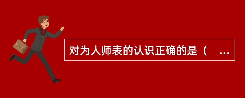 对为人师表的认识正确的是（　）。