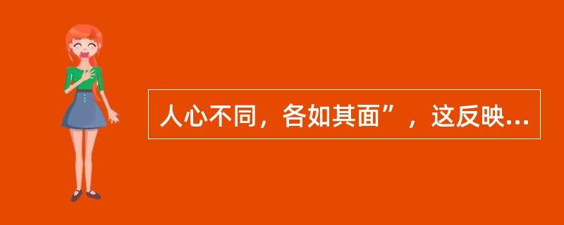 人心不同，各如其面”，这反映了人格的（）。