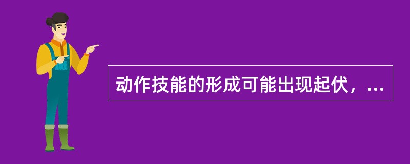 动作技能的形成可能出现起伏，经过“高原期”。这一时期一般出现在（）。
