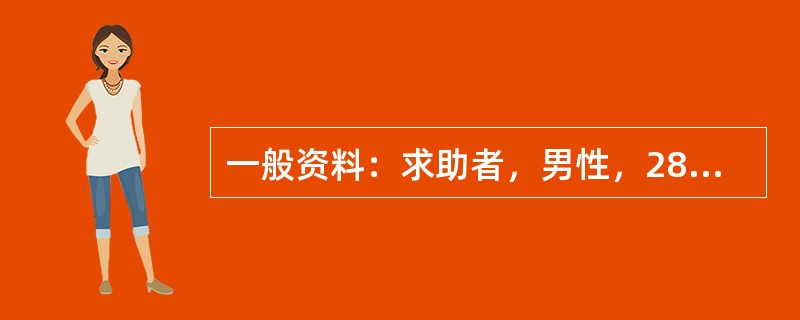一般资料：求助者，男性，28岁，公司副总经理。因恋爱问题苦恼，主动前来咨询。案例介绍：求助者是家中的独子，年轻有为，气质高雅。大学时曾与同班同学恋爱，原准备毕业后结婚，后因两地分居，各自难以放弃自己的