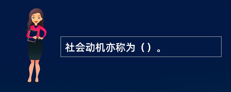 社会动机亦称为（）。