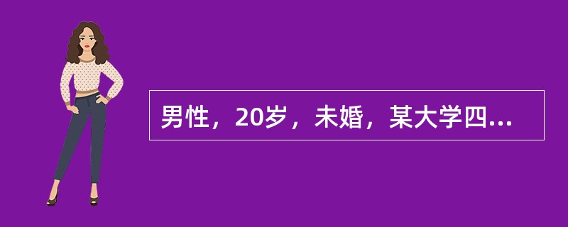 男性，20岁，未婚，某大学四年级学生，家在农村，排行老二，上有一姐，下有一弟。自我陈述:近一年来记忆力下降，没精神看书，逻辑分析能力下降，紧张，害怕考试，害怕老师为难我，睡不好觉，白天没精神，食欲下降