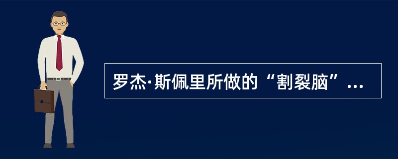 罗杰·斯佩里所做的“割裂脑”实验证明了（）。