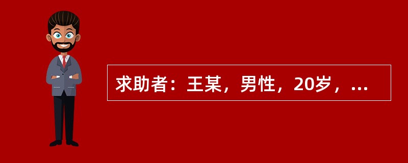 求助者：王某，男性，20岁，某职业技术学院二年级学生，因担心别人害自己而多次从学校逃跑，由家长送到心理咨询中心。 <br />案例介绍：王某近几个月来经常缺课，成绩下降明显，一个