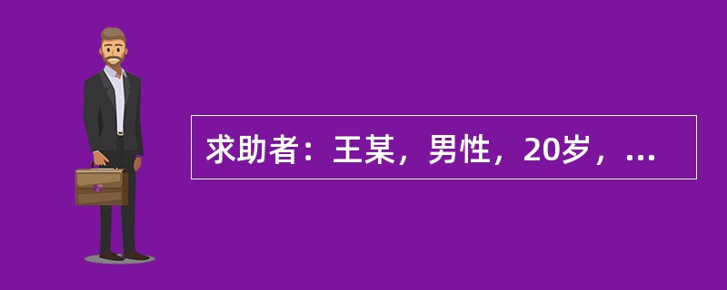 求助者：王某，男性，20岁，某职业技术学院二年级学生，因担心别人害自己而多次从学校逃跑，由家长送到心理咨询中心。 <br />案例介绍：王某近几个月来经常缺课，成绩下降明显，一个