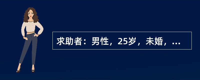 求助者：男性，25岁，未婚，饭店服务员。 <br />求助者自述：因感情问题而苦恼，伴有失眠，一月余。 <br />案例介绍：求助者在高中时曾经与班里的一位