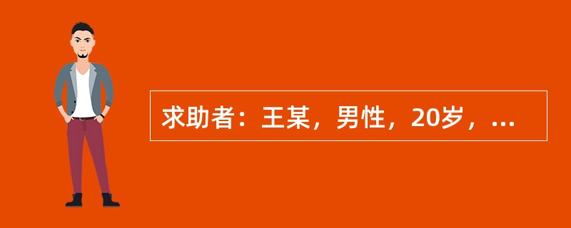 求助者：王某，男性，20岁，某职业技术学院二年级学生，因担心别人害自己而多次从学校逃跑，由家长送到心理咨询中心。 <br />案例介绍：王某近几个月来经常缺课，成绩下降明显，一个