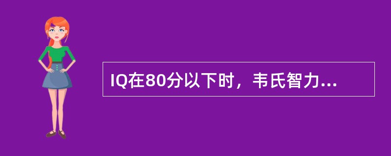 IQ在80分以下时，韦氏智力量表VIQ