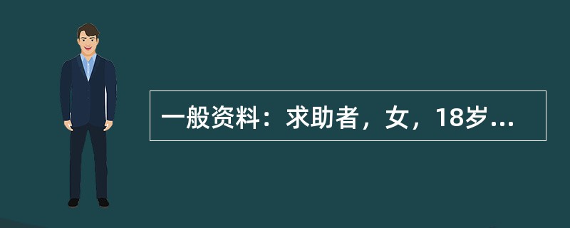 一般资料：求助者，女，18岁，高二学生，肤色白净、体态正常，家中独女，父母为私营企业主，父母均为初中文化，家庭基本和睦。<br />求助者主诉：马上又要考试了，不想读书，又怕父母失望；不想