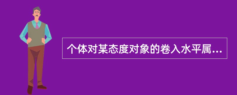 个体对某态度对象的卷入水平属于态度的（）。