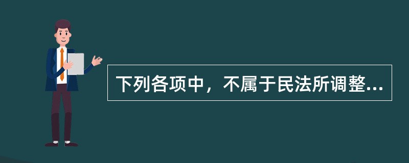 下列各项中，不属于民法所调整的社会关系的是（　　）。