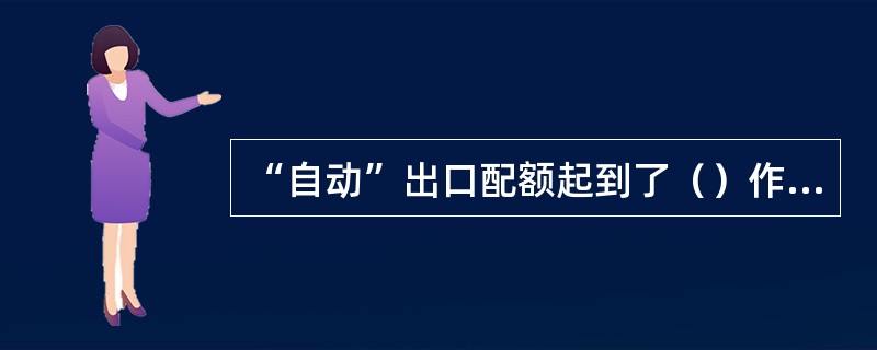 “自动”出口配额起到了（）作用。[2009年5月真题]