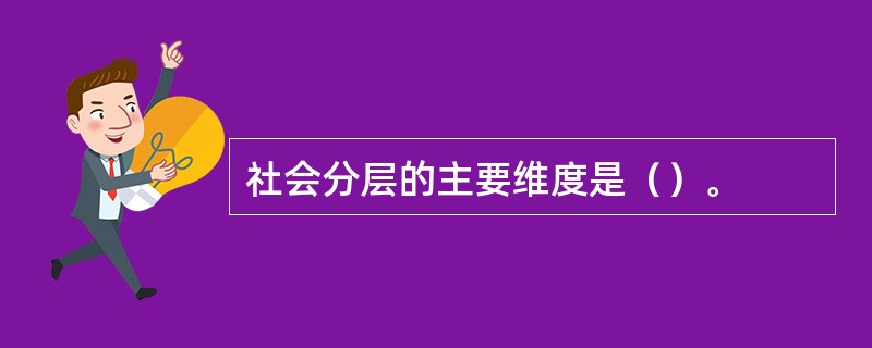 社会分层的主要维度是（）。