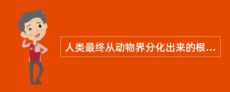 人类最终从动物界分化出来的根本标志是（）