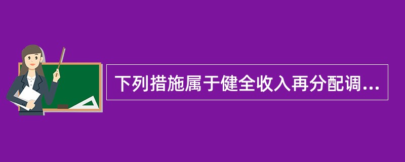 下列措施属于健全收入再分配调节机制的是（）。