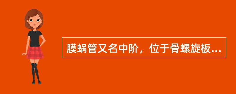 膜蜗管又名中阶，位于骨螺旋板与（）外壁之间，也在（）与鼓阶之间。