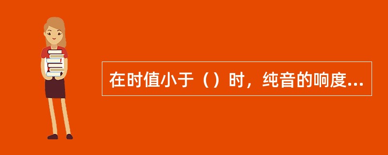 在时值小于（）时，纯音的响度将随着给声时间的（）而（）。