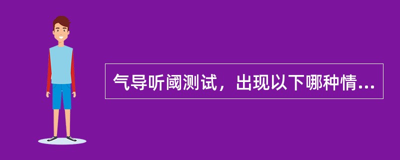 气导听阈测试，出现以下哪种情况需要测试半倍频程（）。