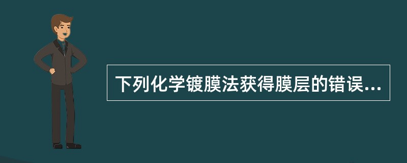 下列化学镀膜法获得膜层的错误方法（）。