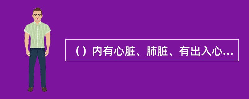 （）内有心脏、肺脏、有出入心脏的大动脉，静脉血管，还有进入胸腔的食管、气管等组织器官。
