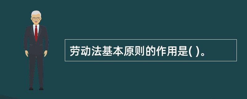 劳动法基本原则的作用是( )。